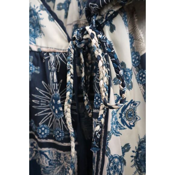 Intimately Free People OB1963838 Women Sz S Indigo/Blue Combo Oasis Wrap Romper - Picture 8 of 13